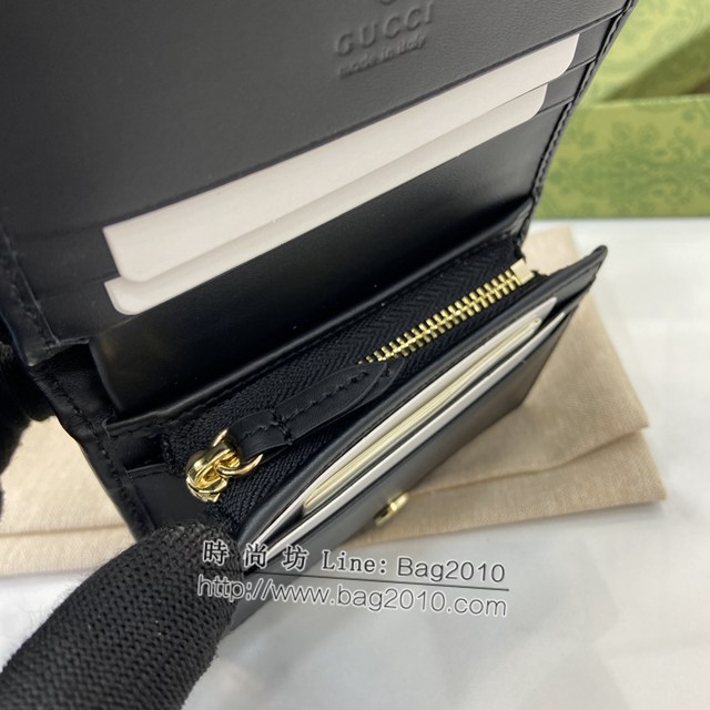 Gucci專櫃古馳最新款Emblem系列翻蓋短夾錢包 jh2404型號：820692